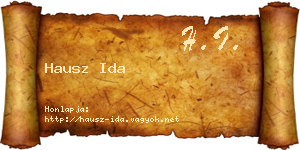 Hausz Ida névjegykártya